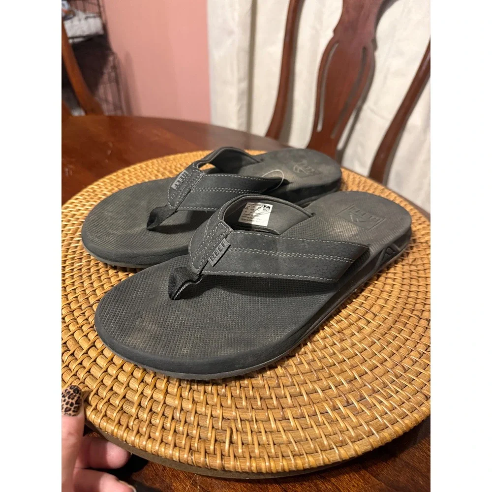 Reef Element TQT Mens Flip Flops Dark Grey Athletic Sandals Size 10 H-22 LTC